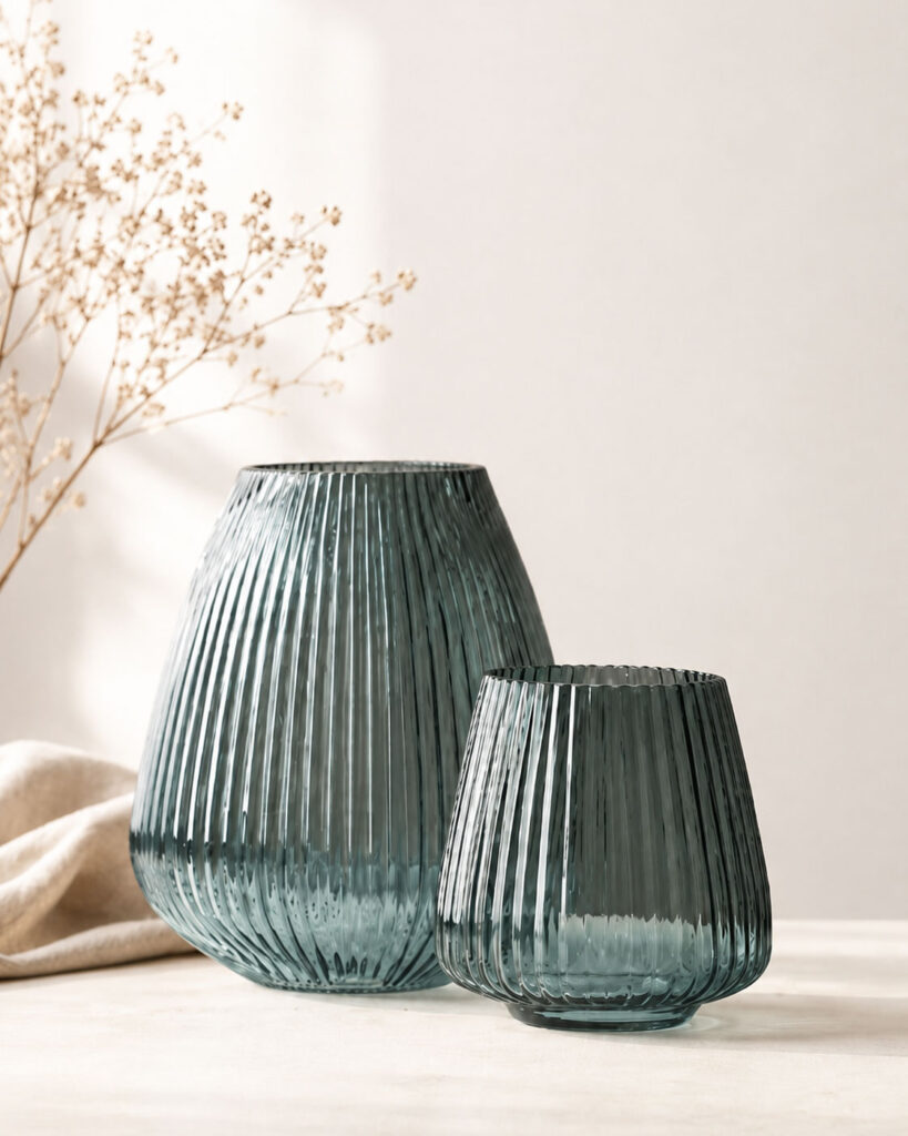 Ribbel | Groene vaas van Point-Virgule