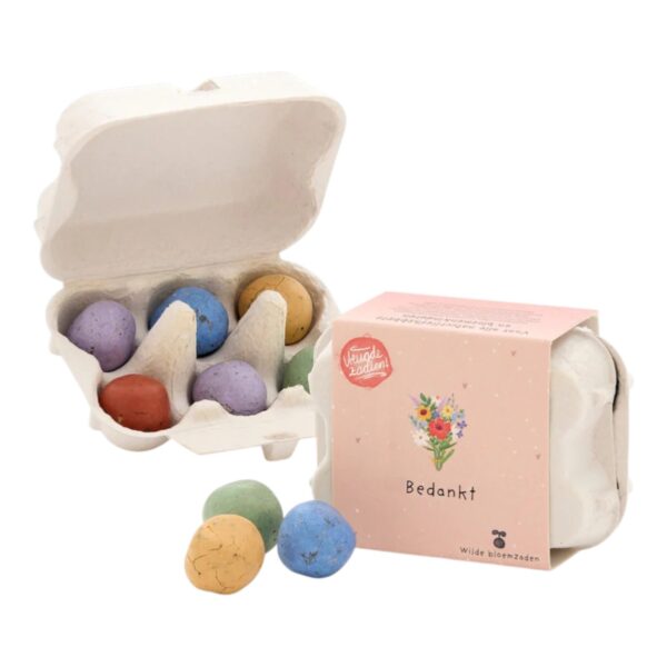 Plantgeluk | Zaadbommetjes in mini-eierdoosje